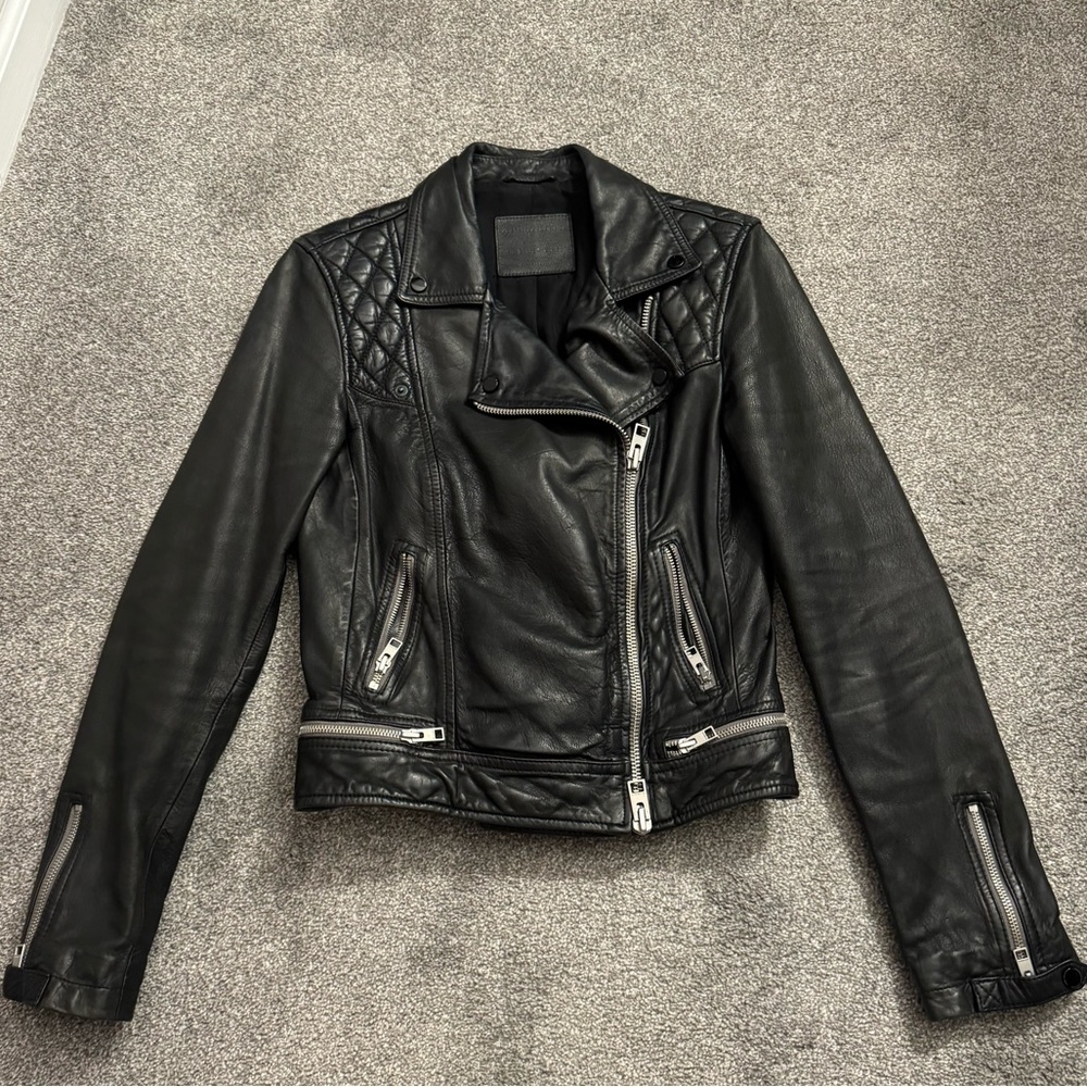 AllSaint’s Women’s Leather Quilted Jacket
